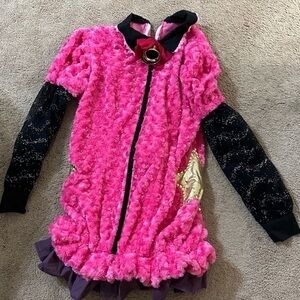 Furry costume with tail metallic star, mesh sleeves, Halloween costume cosplay